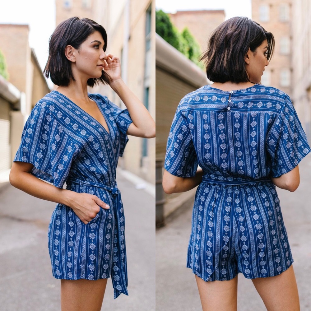 Seaside Escape Wrap Front Romper - Picture 4 of 8